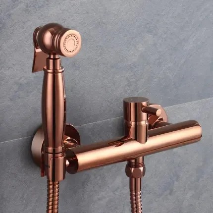 Classic High Quality Rose Golden & Nickel Brushed Brass Bidet SetHigh Pressure Spray Gun for Bathroom Wall Mounted
